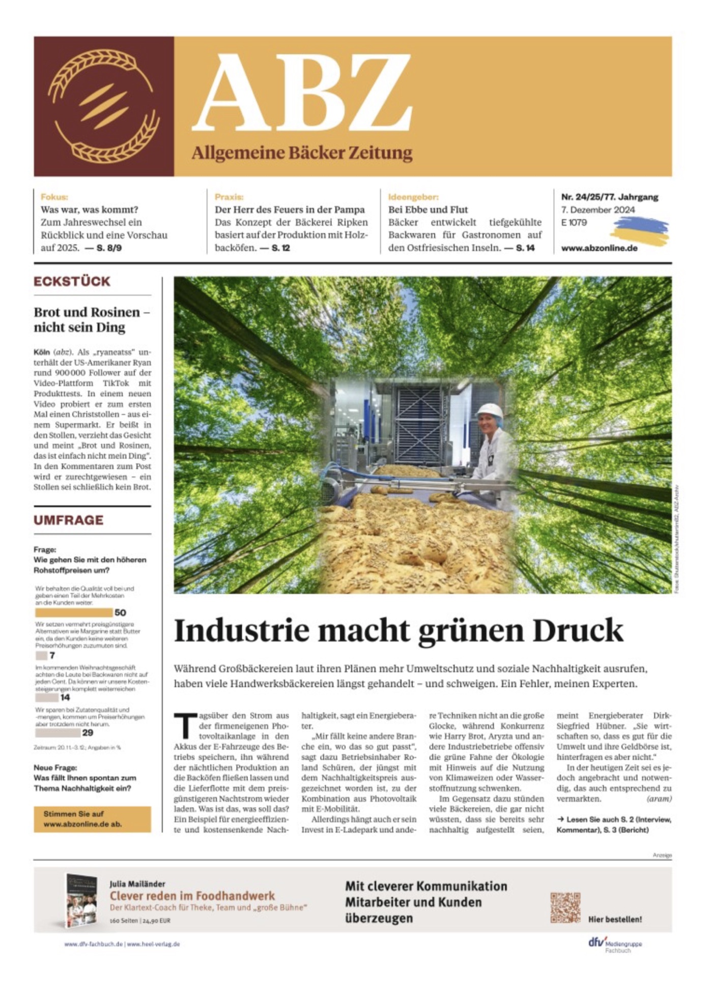 Allgemeine Bäcker Zeitung (ABZ) Nr. 24/25, 7. Dezember 2024, Seite 1