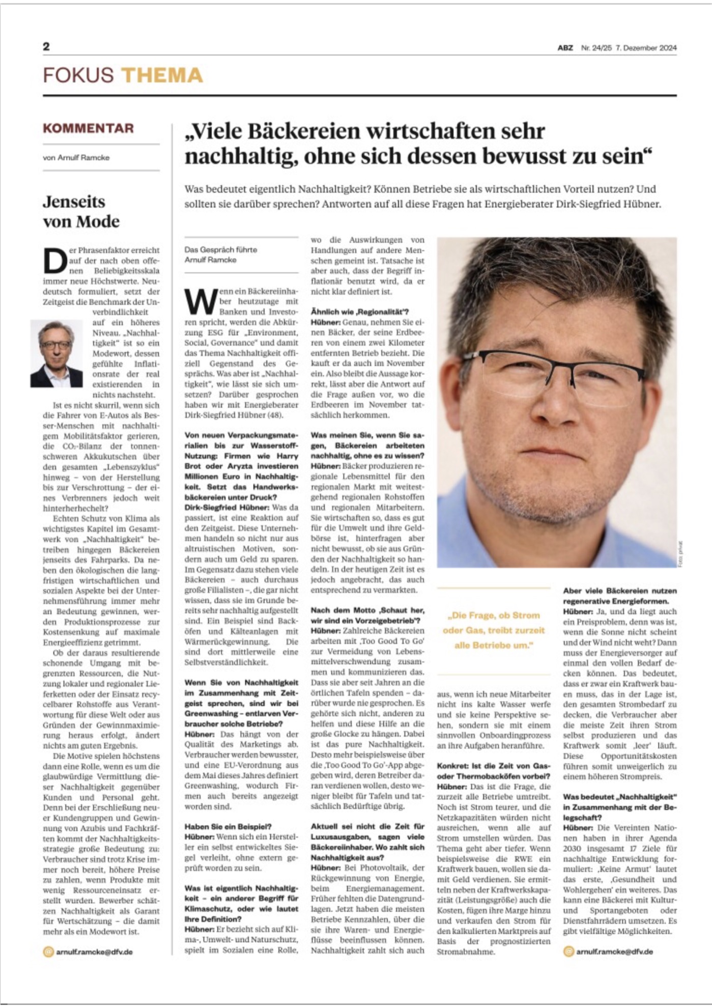 Allgemeine Bäcker Zeitung (ABZ) Nr. 24/25, 7. Dezember 2024, Seite 2